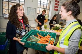 FareShare volunteer delivering healthy fruit and veg