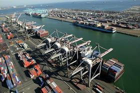 Post of Los Angeles terminals containers cargo