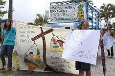 Workers and their families have been protesting against conditions in the pineapple industry