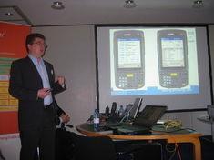Richard Jones talked delegates through the mobile system