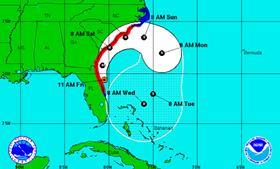 Hurricane Matthew projection