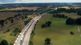 Lorries queuing in Kent big