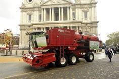 The harvester travelled more than 100 miles to the show