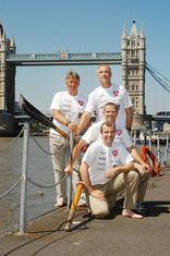 The Pink LadyÂ® Atlantic First team get ready for their west to east challenge