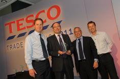 Greenvale CEO Angus Armstrong (second left) collected the award from Tesco commercial directors John Scouler, Andrew Yaxley and Roger Fogg