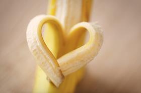 Fyffes banana peel heart shape