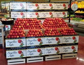 Chelan Fresh SugarBee apple retail display