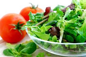 Fresh baby greens salad and tomatoes close up_2740