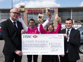 Cancer Research Cheque Presentation