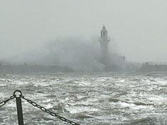 Rains lashed the port of Dover on Monday