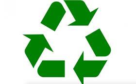 Green recycling logo