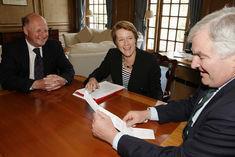 DEFRA farming minister Jim Paice with secretary of state Caroline Spelman and parliamentary under secretary Lord Henley