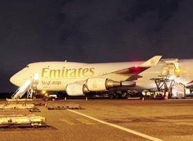 Emirates plane in Ghana