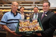 William Richards (farmer grower); Rob Cumine (Cywain); Huw Thomas (managing director, Puffin Produce); and Stuart Jaynes (store manager, M&S, Haverfordwest)