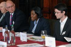 Mawunyo Puplampu from Blue Skies, with Nigel Jenney, left, and Simon Derrick from Blue Skies, right