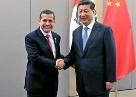 Peru's president Ollanta Humala and his Chinese counterpart Xi Jinping