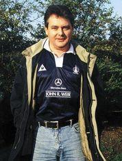 An archive shot of Glenn, in the shirt of his beloved Falkirk