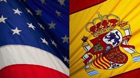 USA Spain flags