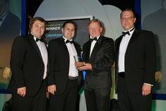 Capespan's Lee Armstrong, Dean Shaw and Martin Dunnett accept the award from FPJ md Justin Hope-Mason
