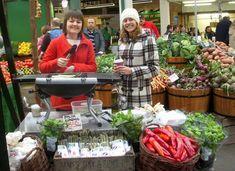 Flamingo UK's Caroline Bryant (l) and Sian Pickard promote asparagus at Borough Market