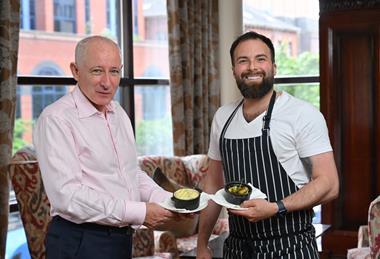 L to r: Lewis Cunningham, MD of Wilson's Country, and Kyle Greer, head chef at Belfast's Europa Hotel