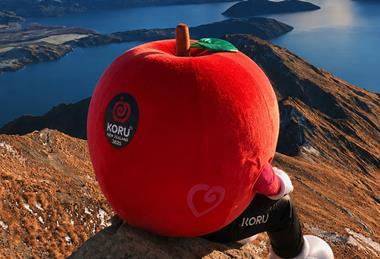 Koru Apple mascot Fern Ridge Fresh