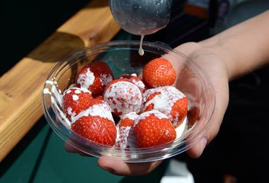 Strawberries and cream are a tradition at Wimbledon