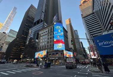 USA Pears World Pear Day billboard in New York City