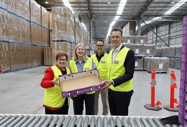 (l-r) Anne Urquhart, member for Braddon; Julie Collins, Australian minister for agriculture, fisheries and forestry; Tony Simpson, Visy Tasmania area manager; Mark De Wit, Visy CEO