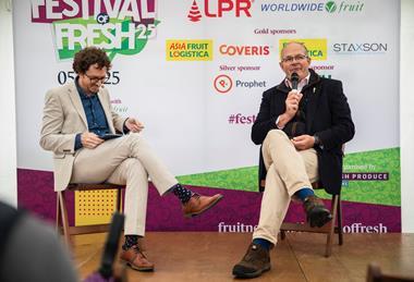 FOF Tom Bradshaw (r) in conversation with FPJ's Michael Barker