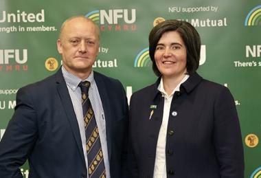 NFU Cymru deputy president Paul Williams and president Abi Reader