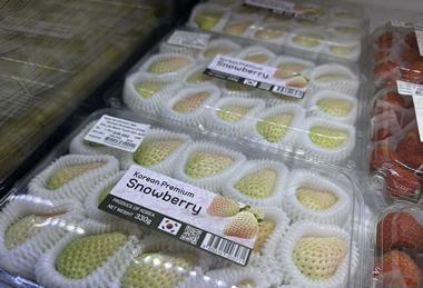 Korean strawberries in Annam Gourmet Market Ho Chi Minh City Vietnam