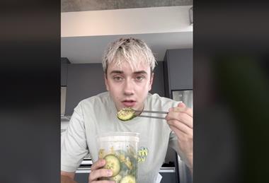 Logan Moffitt's (@logagm) cucumber receipes have gone viral on TikTok