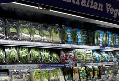 Australian Vegetables in Thailand supermarket