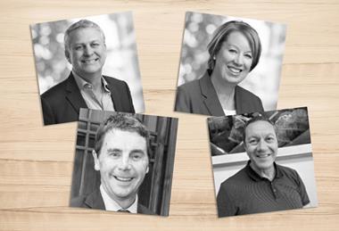 clockwise from top left: Michael Nixon, Victoria Taylor, John Said, Ian Halliday