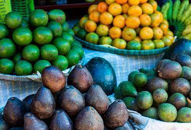 Local Indian avocados sold at market stall
