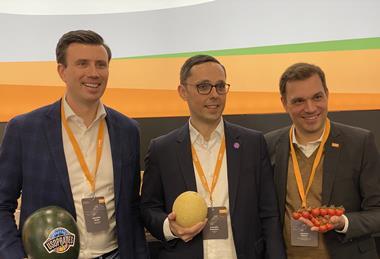 L-r: Maximilian Becker, Konstantin Kretschun and Johannes Weimer at Fruit Logistica 2025