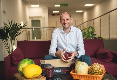 Ben Olins showing off the Poppin’ Poms brand which launched in 2025