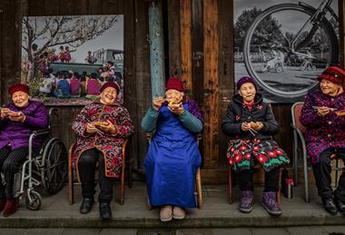'The Elderly Having Delicious Food'