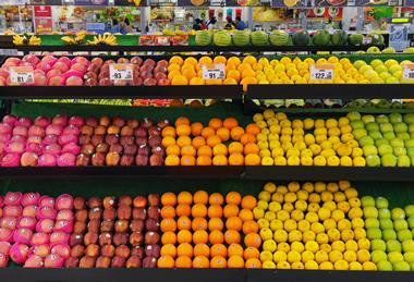 Imported fruit in a Philippine supermarket