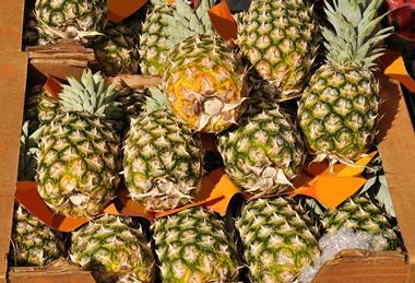 Pineapples in box