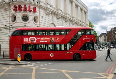 RedPop apples double decker bus advertising