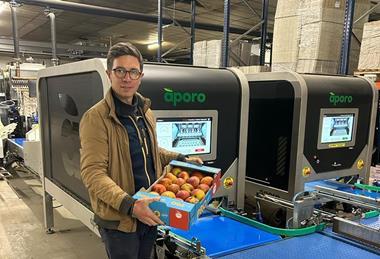 Alexandre Prot of Vergers de Sennevieres with the Aporo machine