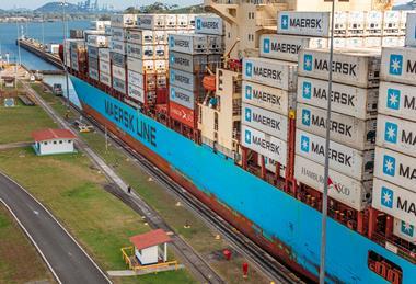 Ship passing through Panama Canal Adobe Stock