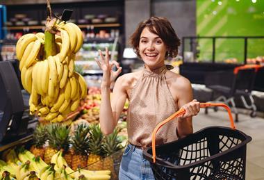 Bananas in supermarket