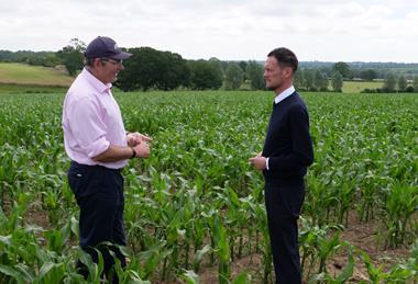 Defra minister Stephen Morgan (R) has visited NFU president Tom Bradshaw