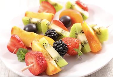 Mixed fruit snack on sticks