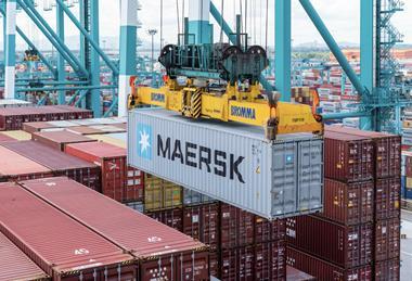 Maersk container being moved MUST CREDIT Mariusz - Adobe Stock