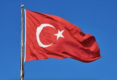 Turkey flag blue sky