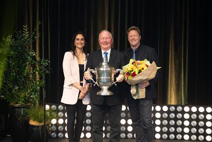 Bledisloe Cup winner Andrew Fenton (centre)